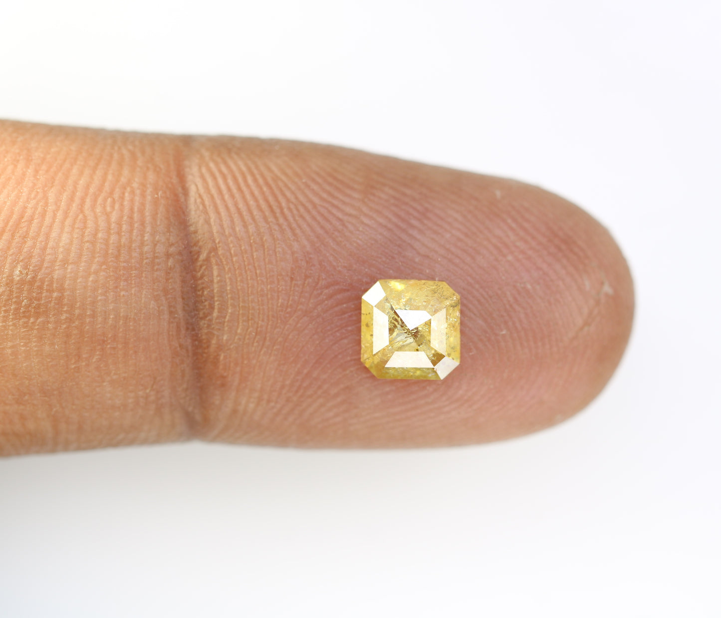 0.89 CT Asscher Shape Yellow Diamond For Engagement Ring - JayKrishna Diamond