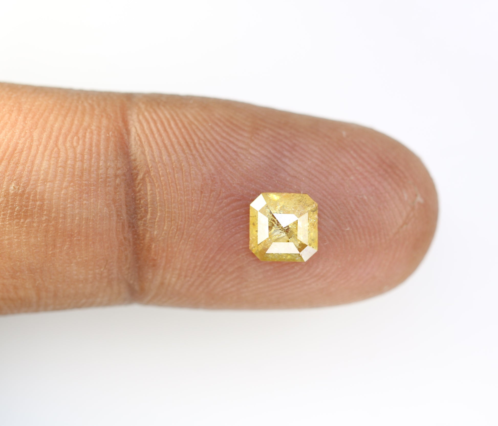 0.89 CT Asscher Shape Yellow Diamond For Engagement Ring - JayKrishna Diamond
