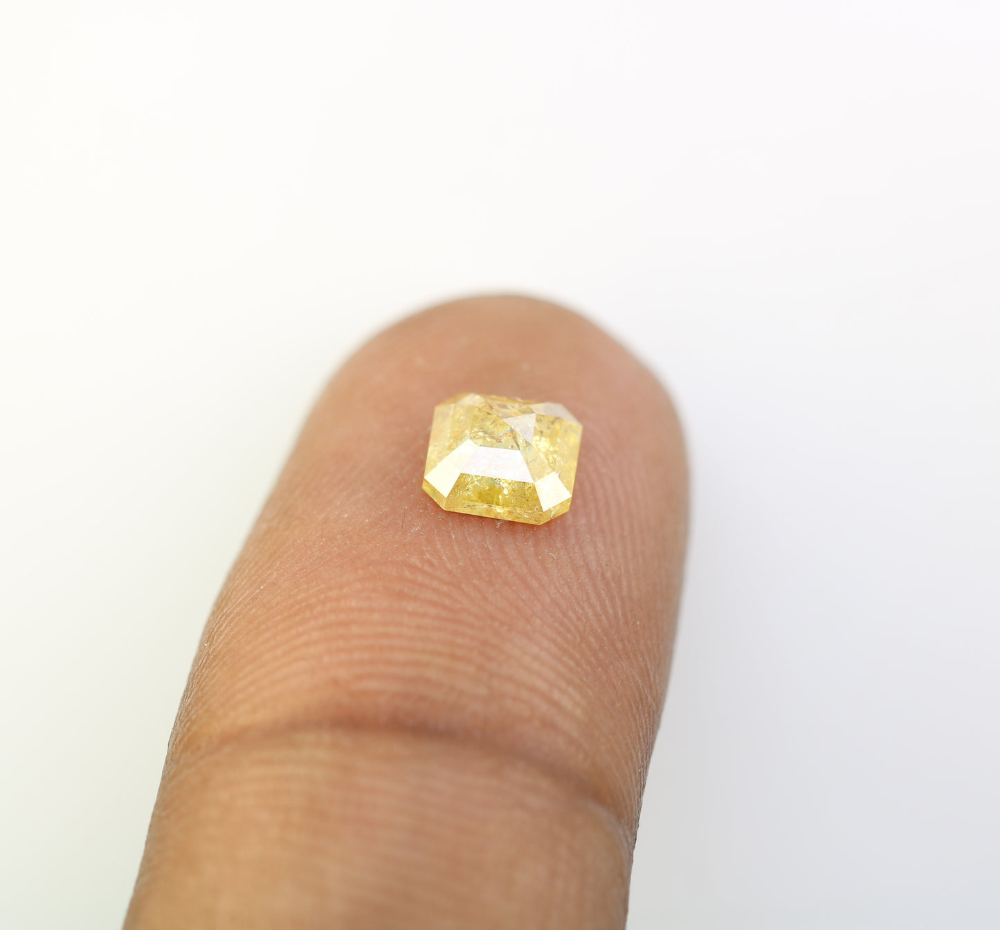 0.89 CT Asscher Shape Yellow Diamond For Engagement Ring - JayKrishna Diamond
