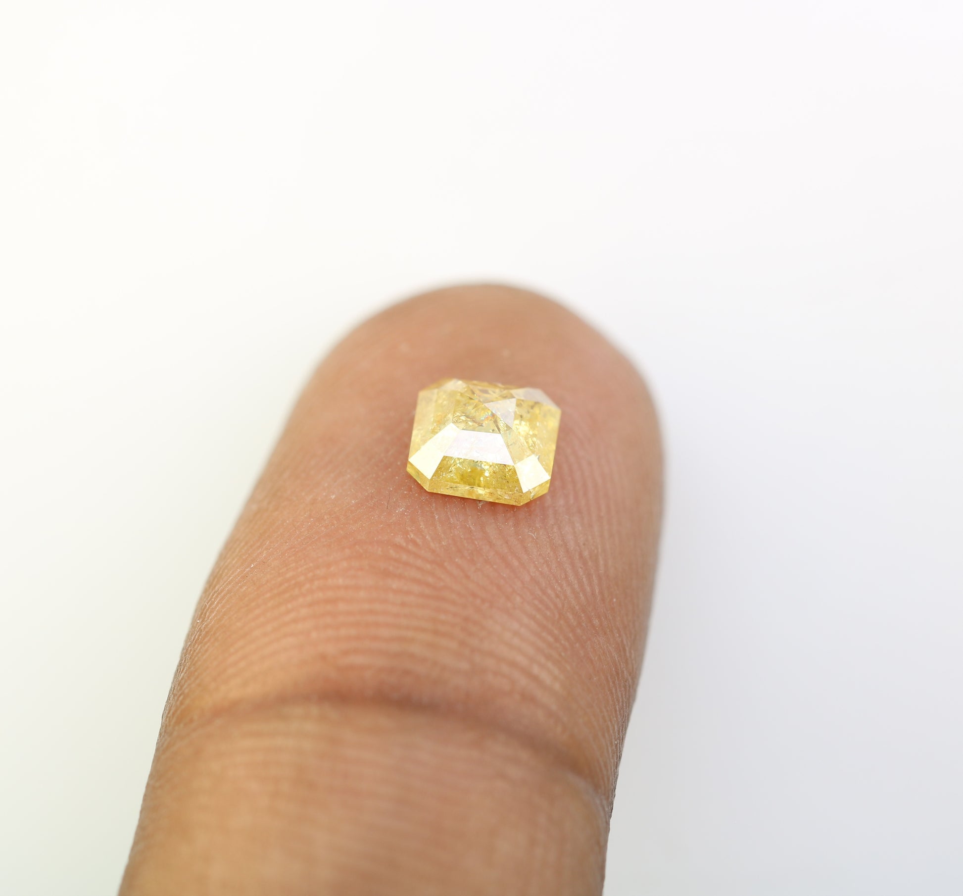 0.89 CT Asscher Shape Yellow Diamond For Engagement Ring - JayKrishna Diamond