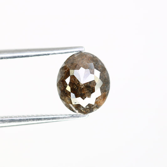 1.51 CT Loose Grey Natural 7.40 MM Oval Cut Diamond For Engagement Ring - JayKrishna Diamond