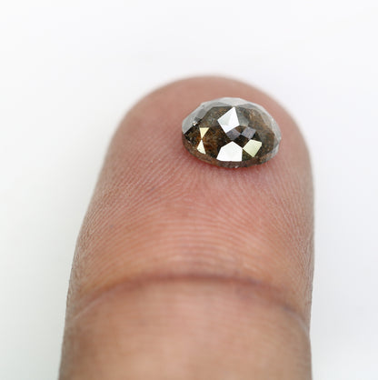 1.51 CT Loose Grey Natural 7.40 MM Oval Cut Diamond For Engagement Ring - JayKrishna Diamond