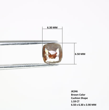1.59 CT Brown Color Loose Cushion Shape 6.50 MM Diamond For Engagement Ring - JayKrishna Diamond