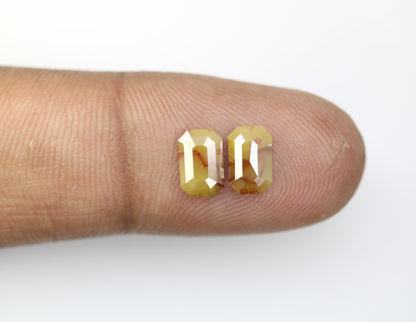1.84 CT Yellow Emerald Shape Pair Diamond For Engagement Ring - JayKrishna Diamond