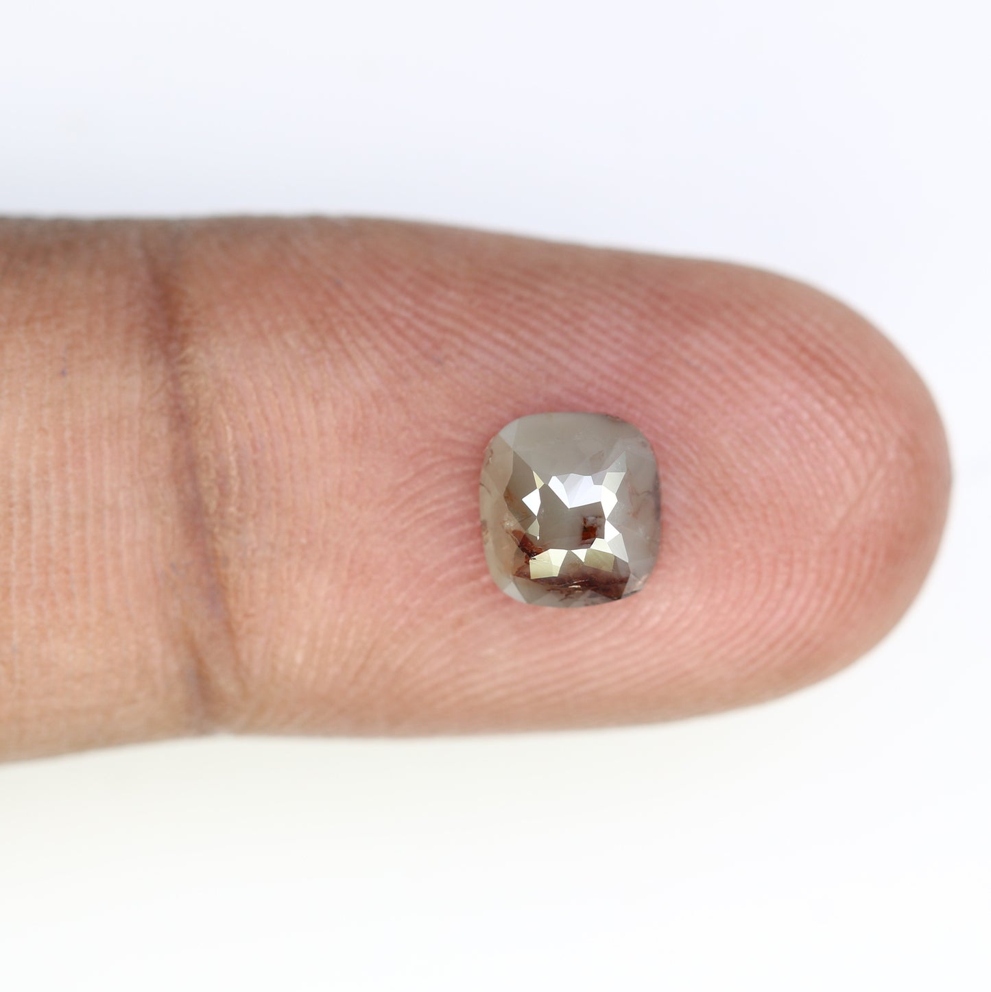 1.51 Carat Polished Cushion Shape Fancy Grey 6.80 MM Diamond For Statement Ring - JayKrishna Diamond