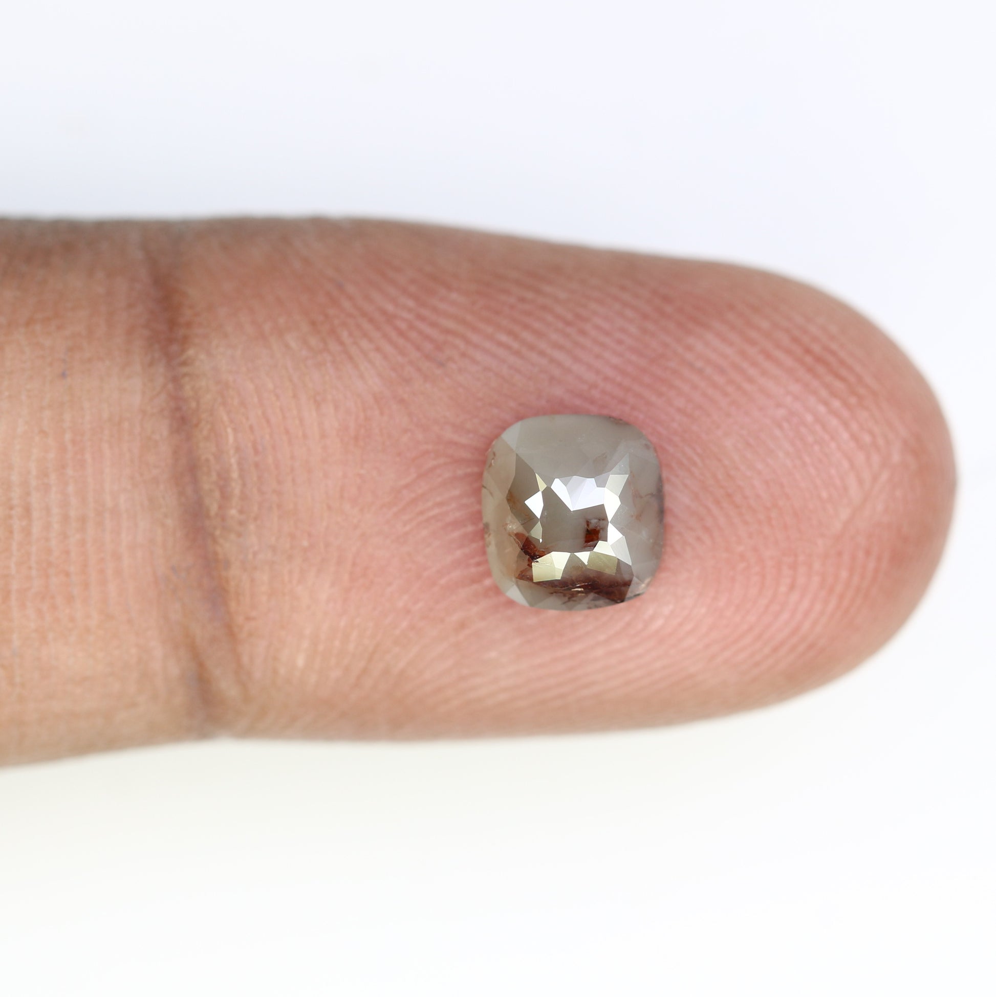 1.51 Carat Polished Cushion Shape Fancy Grey 6.80 MM Diamond For Statement Ring - JayKrishna Diamond
