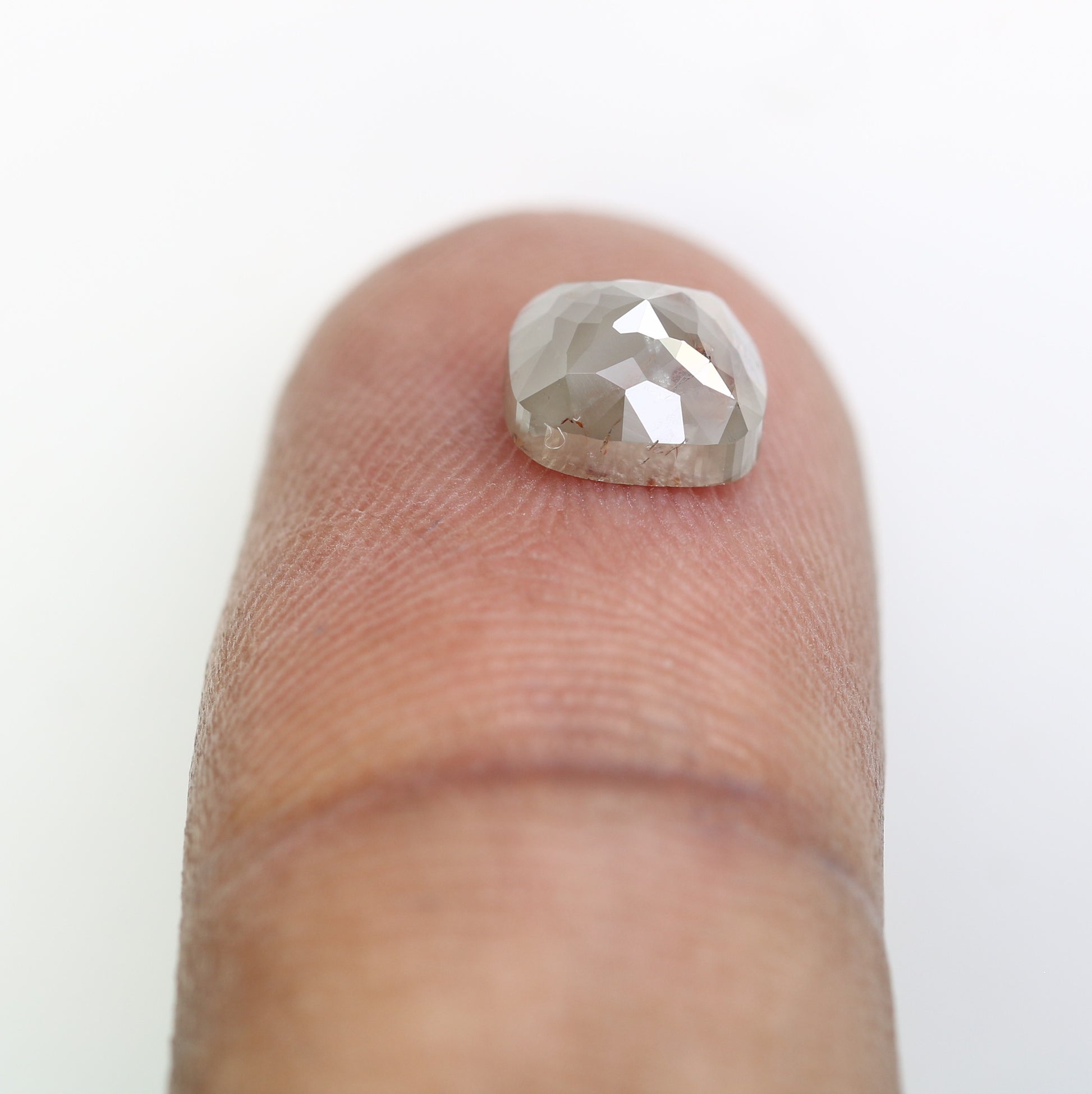 1.51 Carat Polished Cushion Shape Fancy Grey 6.80 MM Diamond For Statement Ring - JayKrishna Diamond