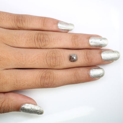 1.51 Carat Polished Cushion Shape Fancy Grey 6.80 MM Diamond For Statement Ring - JayKrishna Diamond