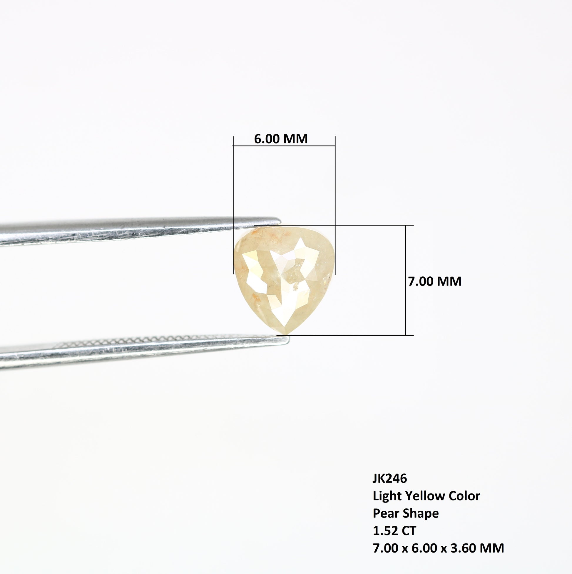 1.52 CT Fancy Light Yellow Polished Pear Shape 7.00 MM Diamond For Designer Jewelry - JayKrishna Diamond