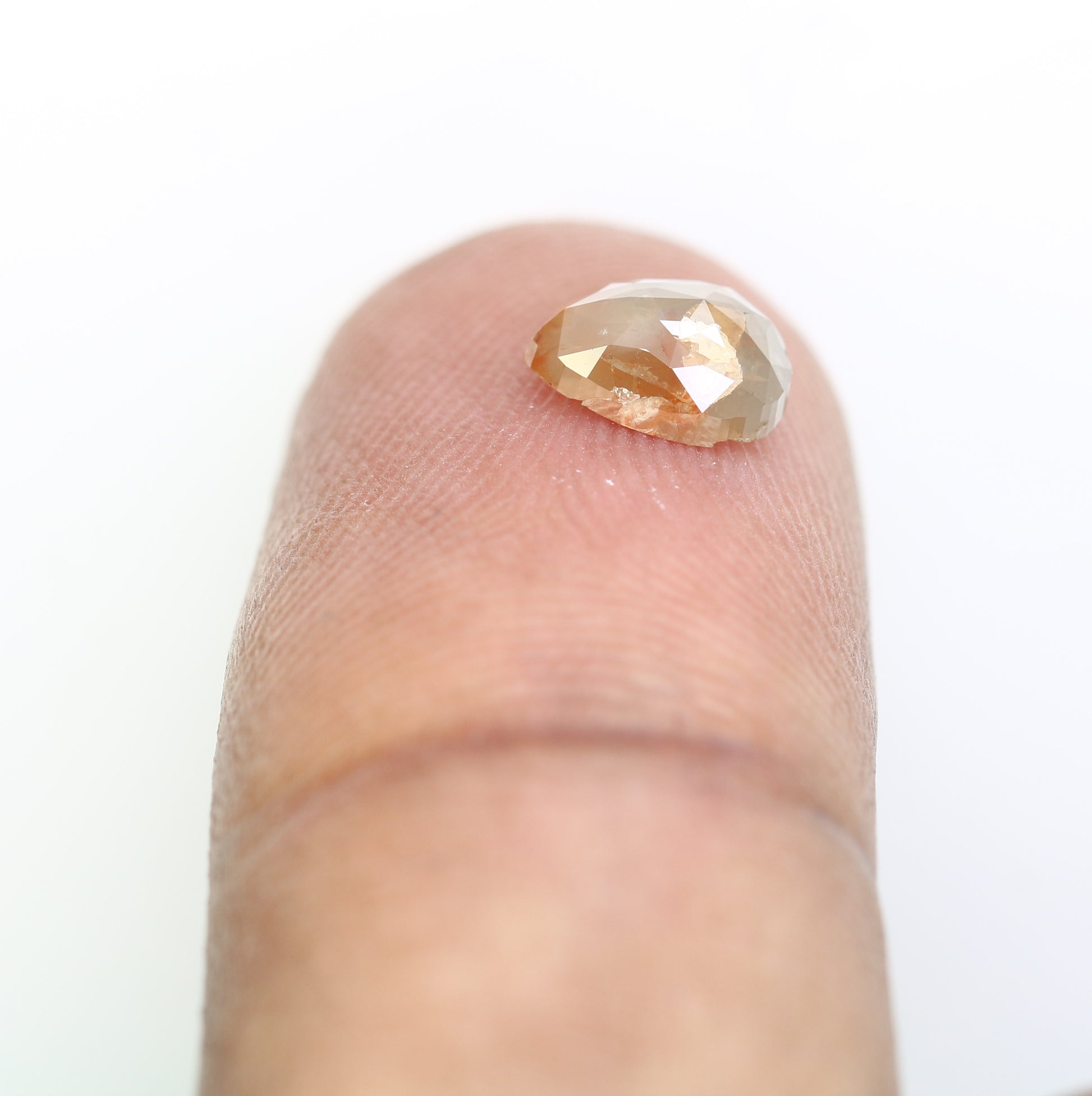 0.99 CT Natural Peach Loose Pear Cut 7.30 MM Diamond For Engagement Ring - JayKrishna Diamond