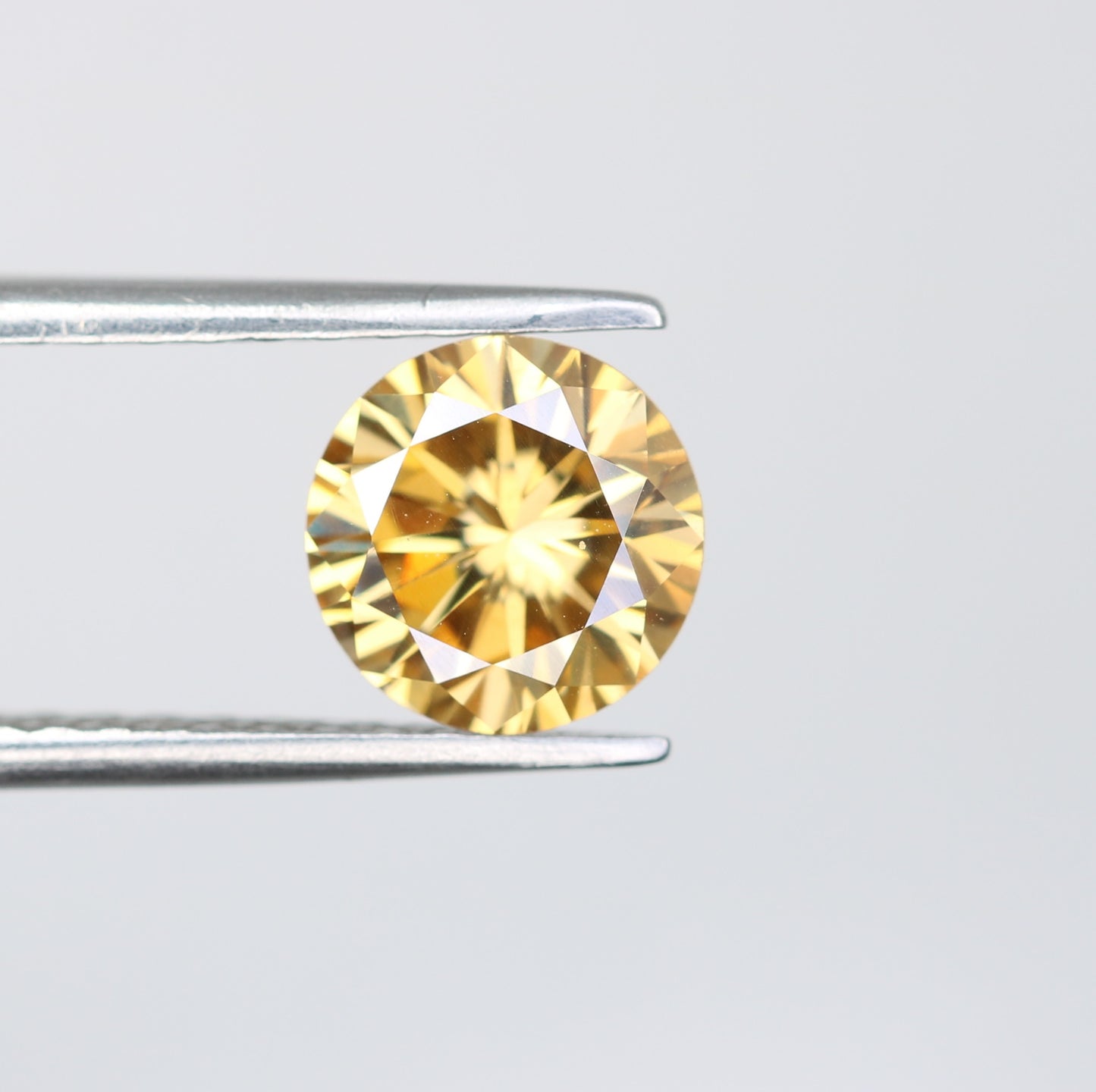 1.27 CT Orange Moissanite Round Brilliant Cut Diamond For Engagement Ring - JayKrishna Diamond
