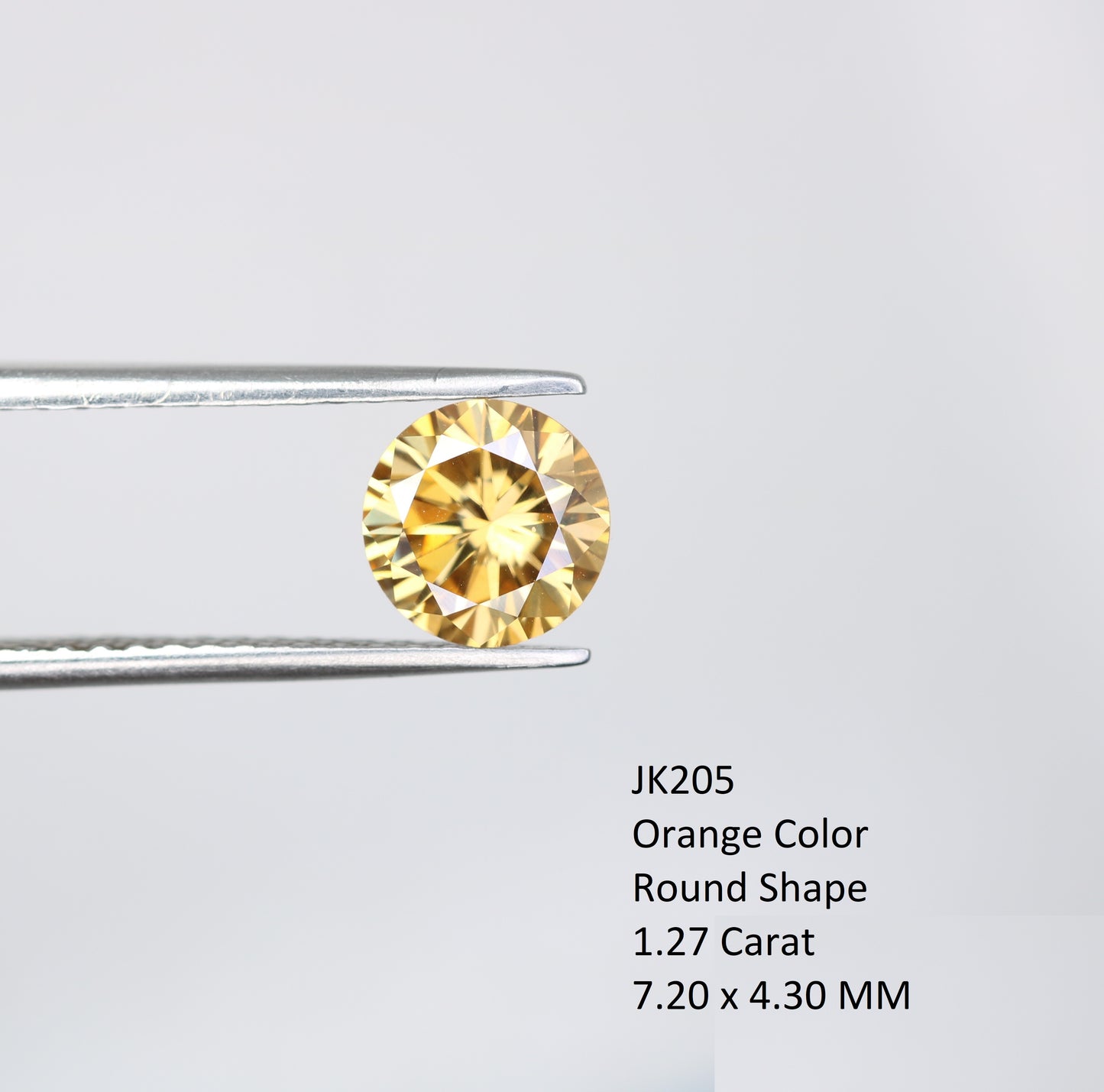 1.27 CT Orange Moissanite Round Brilliant Cut Diamond For Engagement Ring - JayKrishna Diamond
