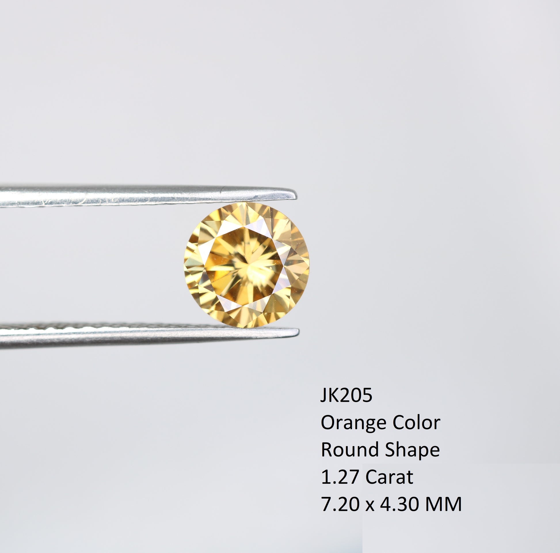 1.27 CT Orange Moissanite Round Brilliant Cut Diamond For Engagement Ring - JayKrishna Diamond