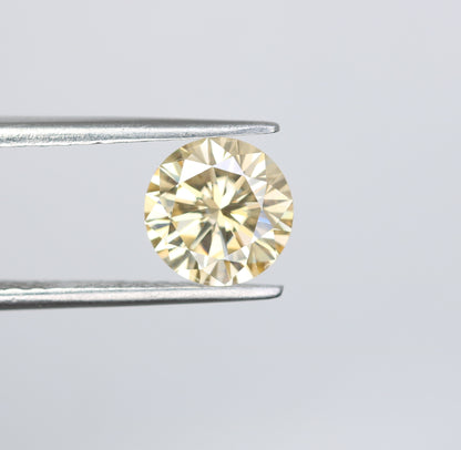 1.27 CT Light Orange Round Brilliant Cut Moissanite Diamond For Engagement Ring - JayKrishna Diamond