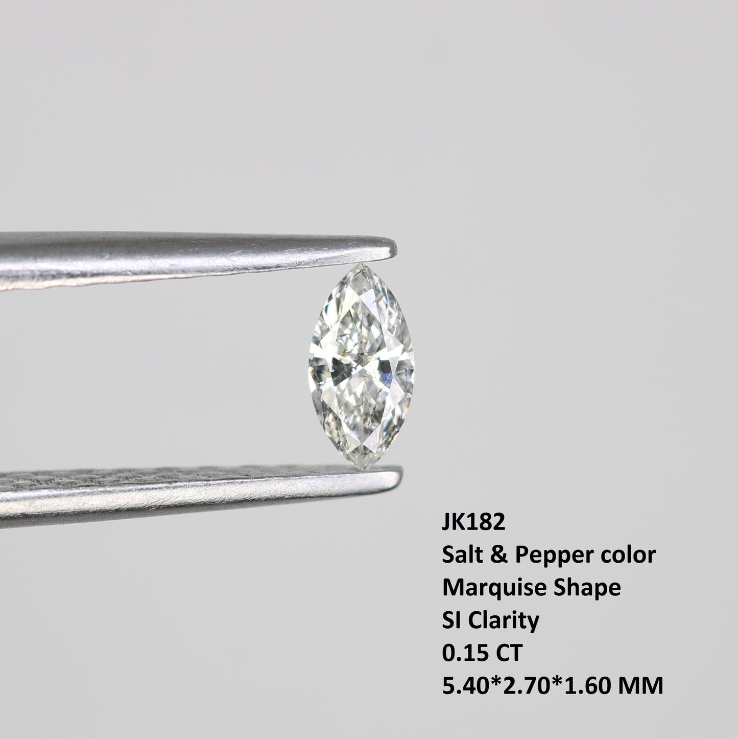 0.15 CT Salt and Pepper Marquise Cut Natural Diamond – Ideal for Engagement Rings and Custom Jewelry - JayKrishna Diamond