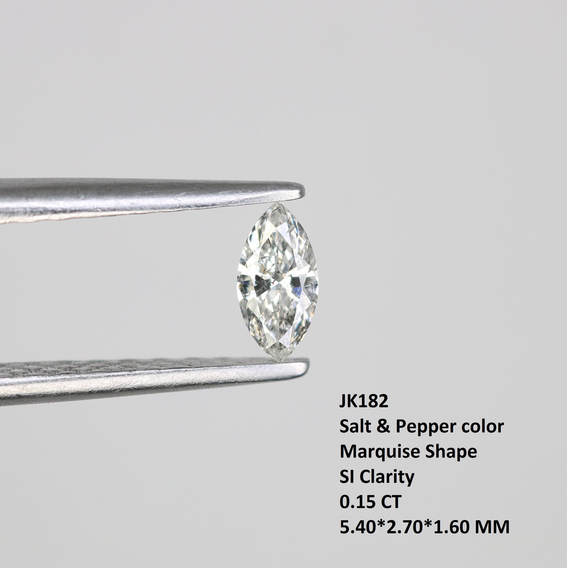 0.15 CT Salt and Pepper Marquise Cut Natural Diamond – Ideal for Engagement Rings and Custom Jewelry - JayKrishna Diamond
