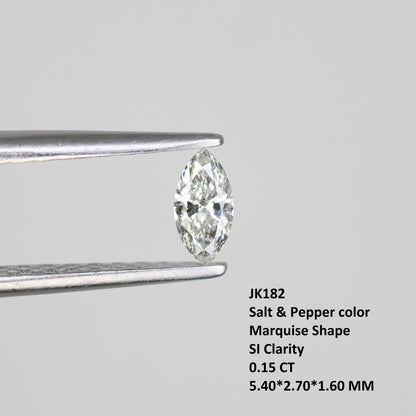 0.15 CT Salt and Pepper Marquise Cut Natural Diamond – Ideal for Engagement Rings and Custom Jewelry - JayKrishna Diamond