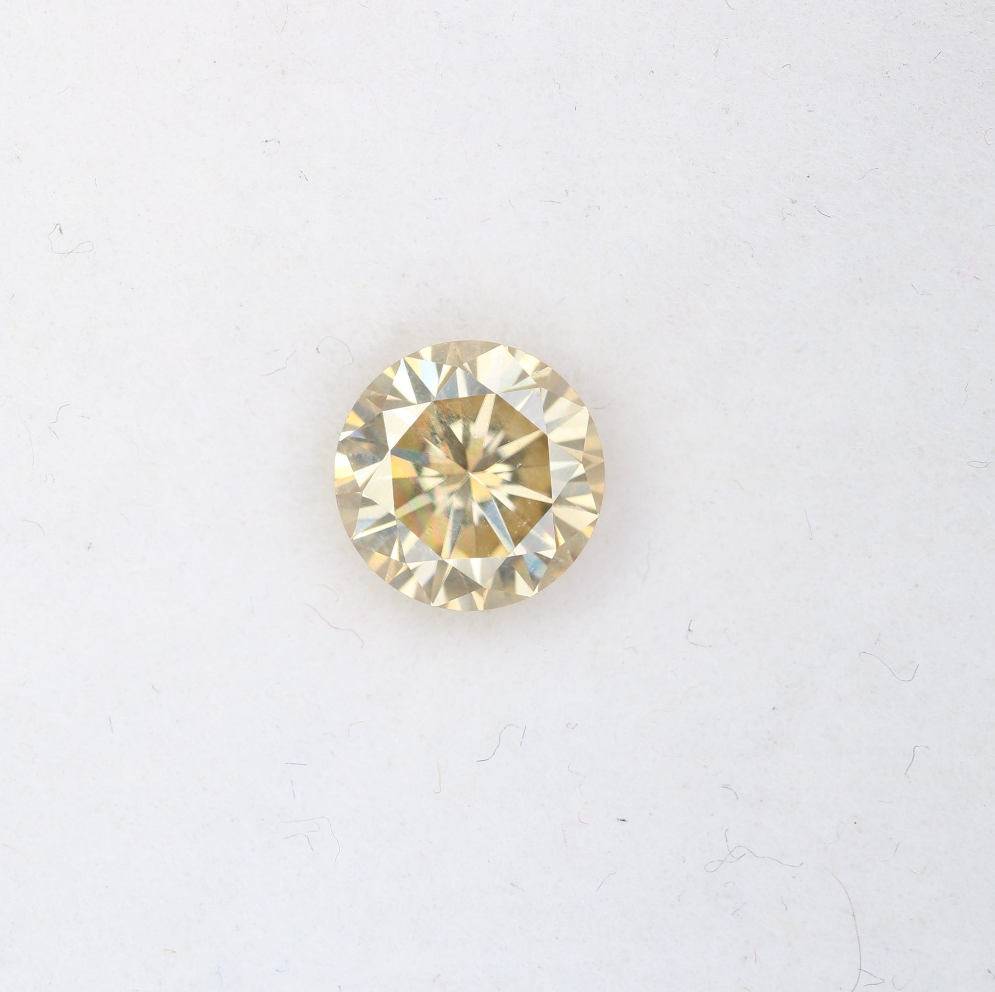 1.26 CT Moissanite Round Brilliant Cut Light Orange Diamond For Engagement Ring - JayKrishna Diamond