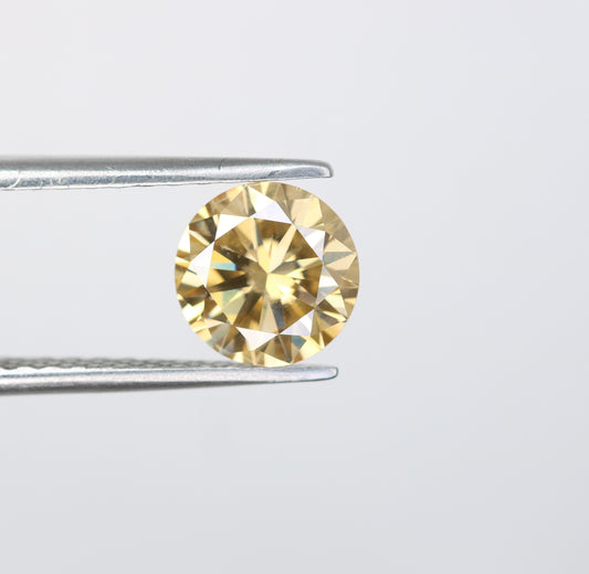 1.23 CT Round Brilliant Cut Orange Moissanite Diamond For Engagement Ring - JayKrishna Diamond