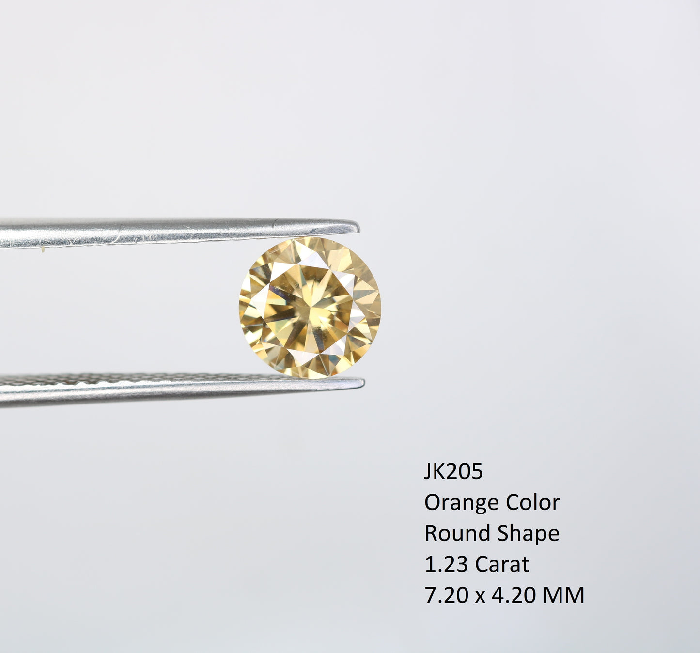 1.23 CT Round Brilliant Cut Orange Moissanite Diamond For Engagement Ring - JayKrishna Diamond