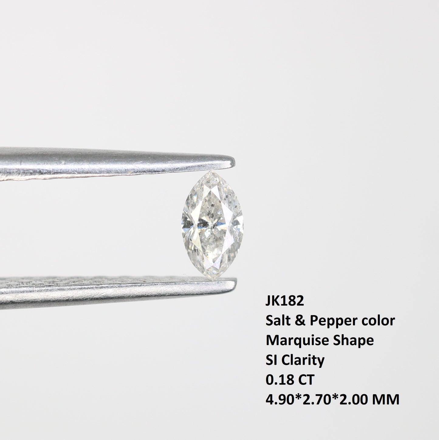 0.18 CT Natural Salt and Pepper Marquise Shape Diamond - Ideal for Engagement Rings, Necklaces, Promise Rings, Earrings, and Anniversary Gifts - JayKrishna Diamond