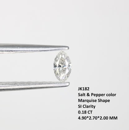 0.18 CT Natural Salt and Pepper Marquise Shape Diamond - Ideal for Engagement Rings, Necklaces, Promise Rings, Earrings, and Anniversary Gifts - JayKrishna Diamond