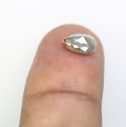 1.14 CT Natural Pear Shaped 7.90 MM Grey Diamond For Antique Jewelry - JayKrishna Diamond