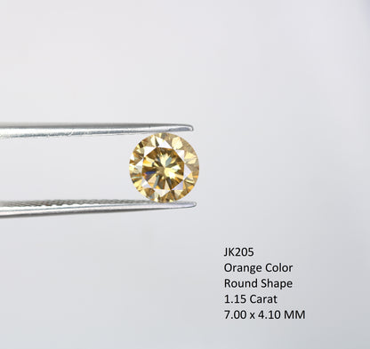 1.15 CT Orange Moissanite Round Brilliant Cut Diamond For Engagement Ring - JayKrishna Diamond