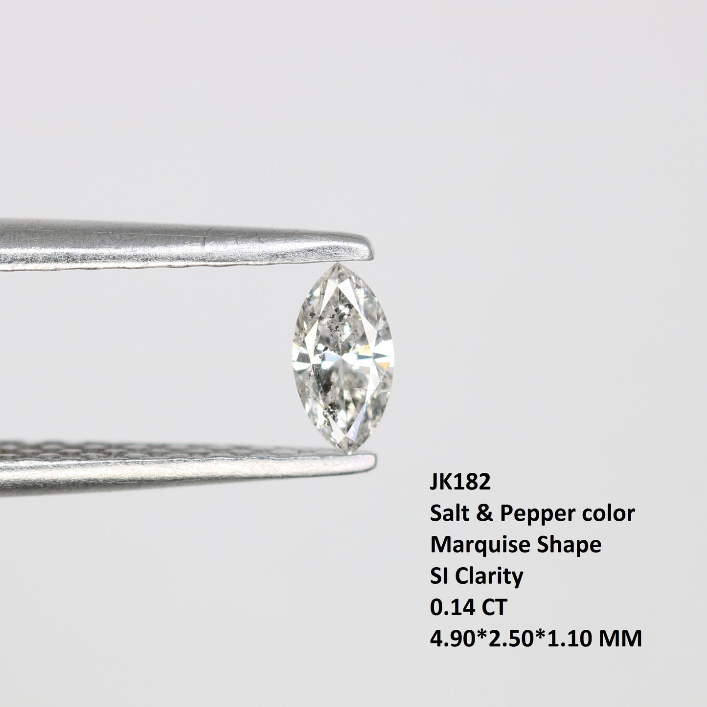 0.14 CT Marquise Shape Salt and Pepper Diamond for Engagement Rings, Custom Jewelry, and Stylish Bracelets - JayKrishna Diamond