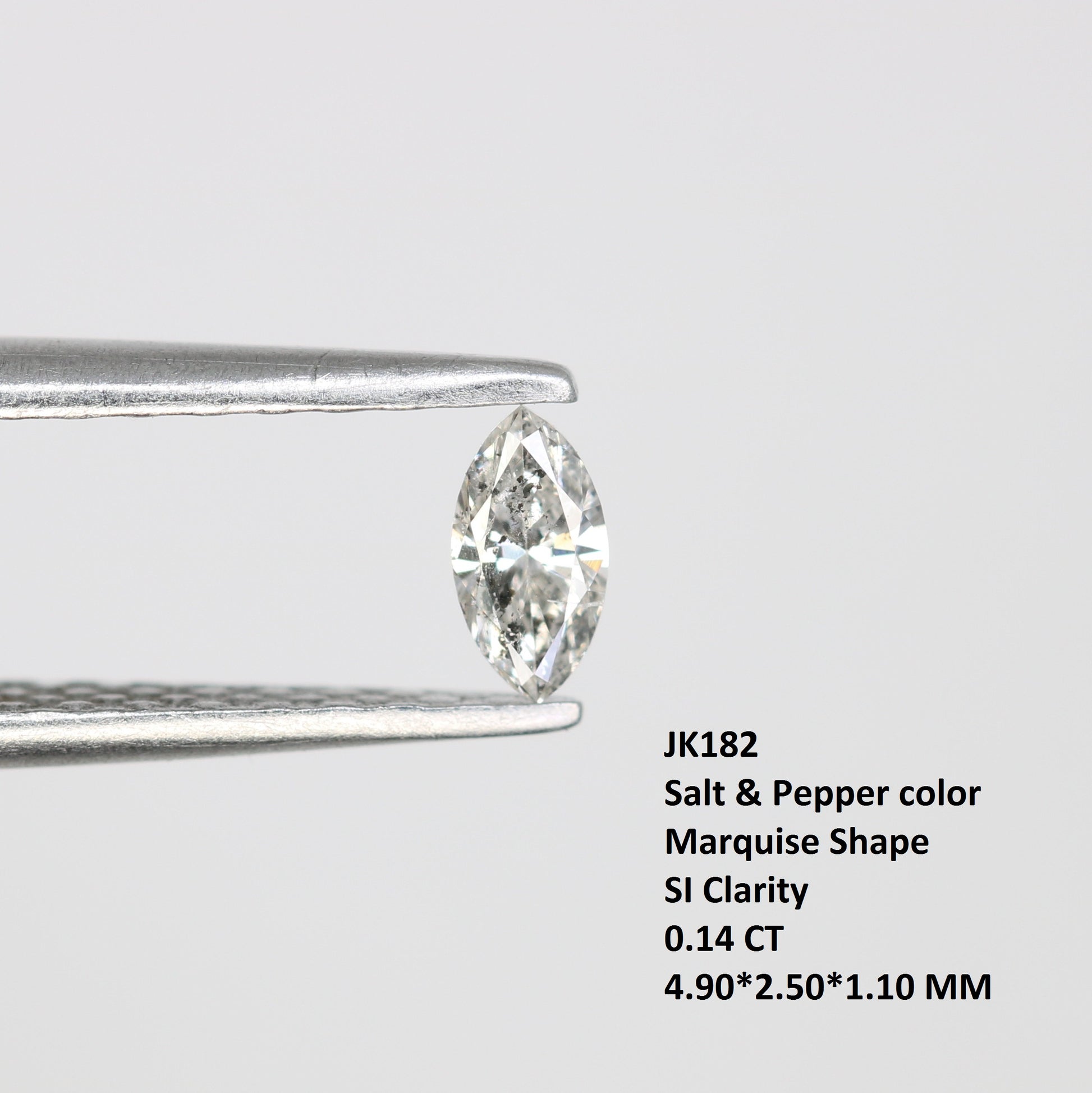 0.14 CT Marquise Shape Salt and Pepper Diamond for Engagement Rings, Custom Jewelry, and Stylish Bracelets - JayKrishna Diamond