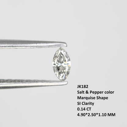 0.14 CT Marquise Shape Salt and Pepper Diamond for Engagement Rings, Custom Jewelry, and Stylish Bracelets - JayKrishna Diamond