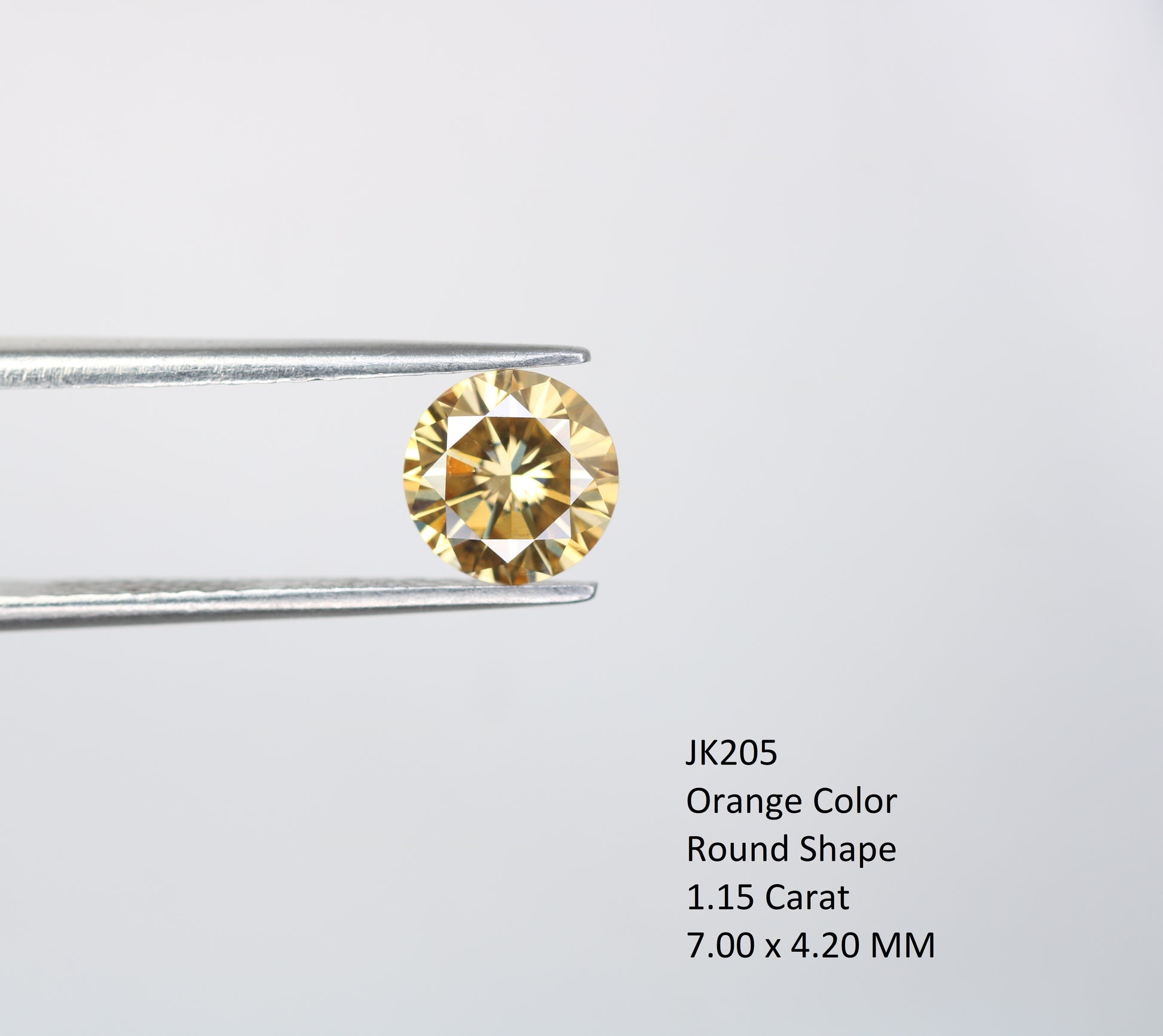 1.15 CT Round Brilliant Cut Moissanite Orange Diamond For Engagement Ring - JayKrishna Diamond