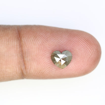 0.89 Carat 6.10 MM Heart Shape Fancy Grey Diamond For Engagement Ring - JayKrishna Diamond