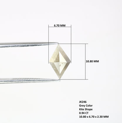 0.94 CT 10.80 MM Kite Shaped Loose Natural Grey Diamond For Designer Jewelry - JayKrishna Diamond