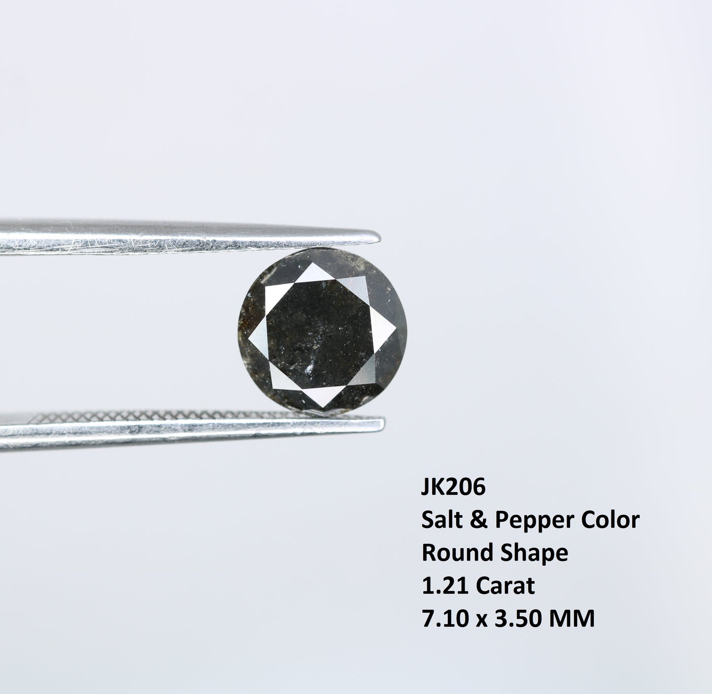 1.21 CT Salt and Pepper Round Brilliant Cut Diamond For Engagement Ring - JayKrishna Diamond