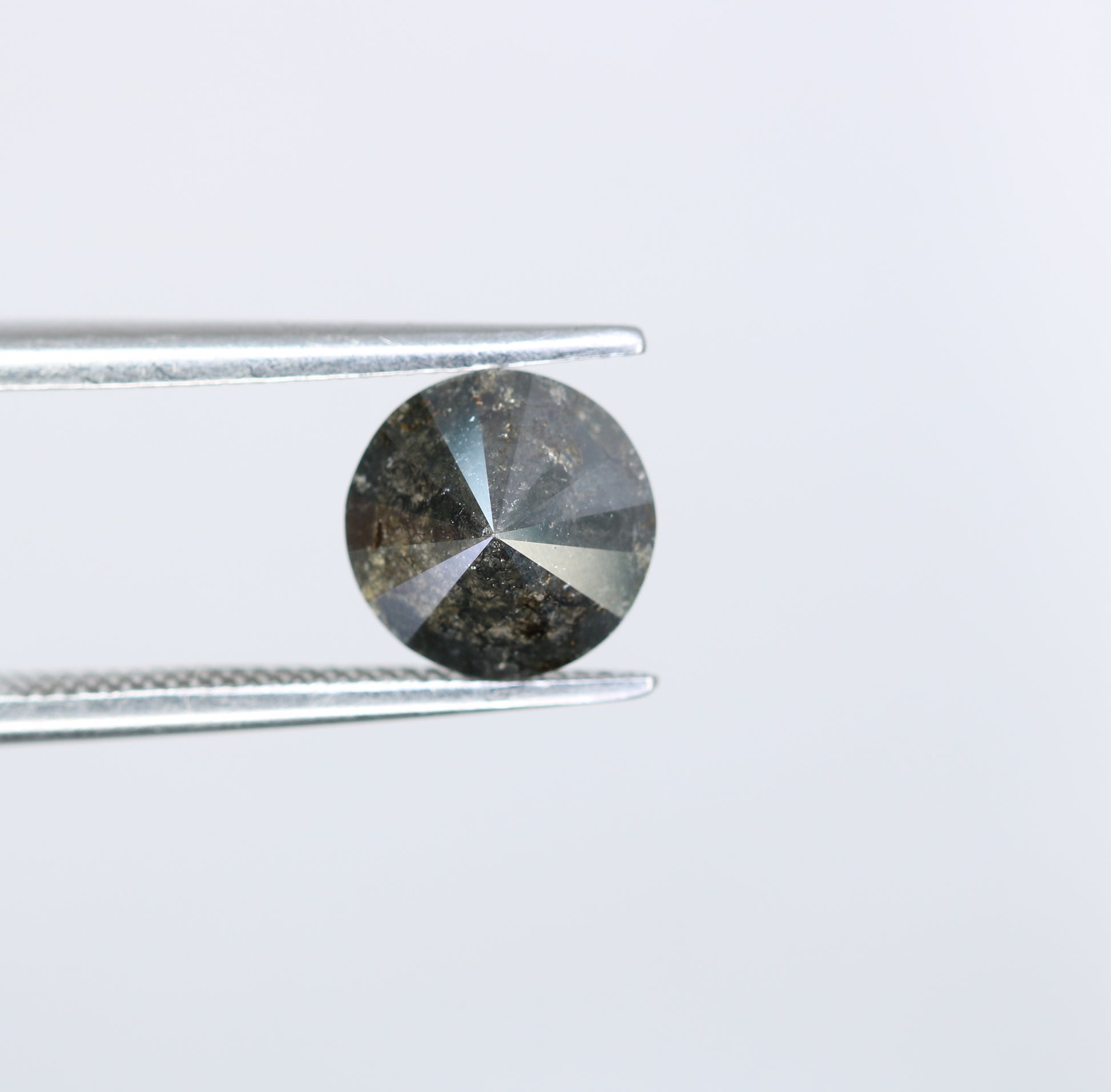 1.21 CT Salt and Pepper Round Brilliant Cut Diamond For Engagement Ring - JayKrishna Diamond
