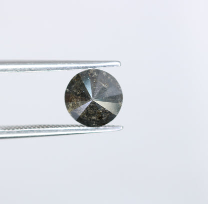1.21 CT Salt and Pepper Round Brilliant Cut Diamond For Engagement Ring - JayKrishna Diamond