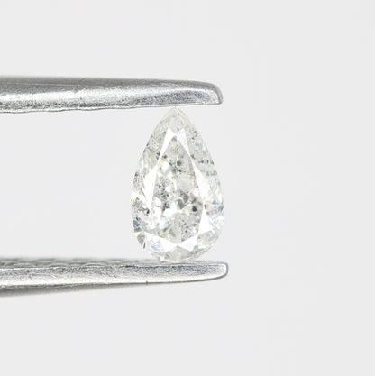 0.13 CT Pear Shape Natural White Salt and Pepper Loose Diamond – Perfect for Custom Jewelry - JayKrishna Diamond