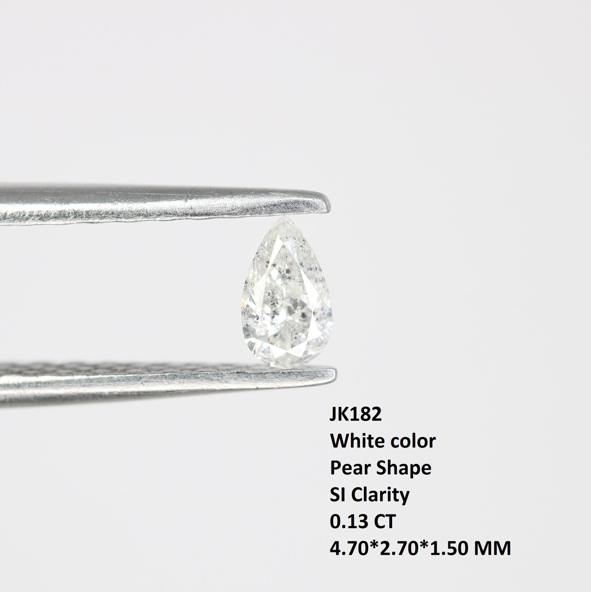 0.13 CT Pear Shape Natural White Salt and Pepper Loose Diamond – Perfect for Custom Jewelry - JayKrishna Diamond