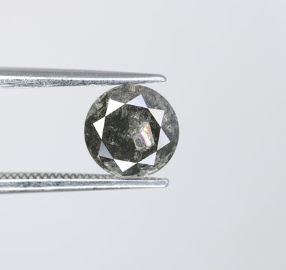 1.33 CT Loose Round Brilliant Cut Natural Salt And Pepper Fancy Diamond For Designer Jewelry - JayKrishna Diamond