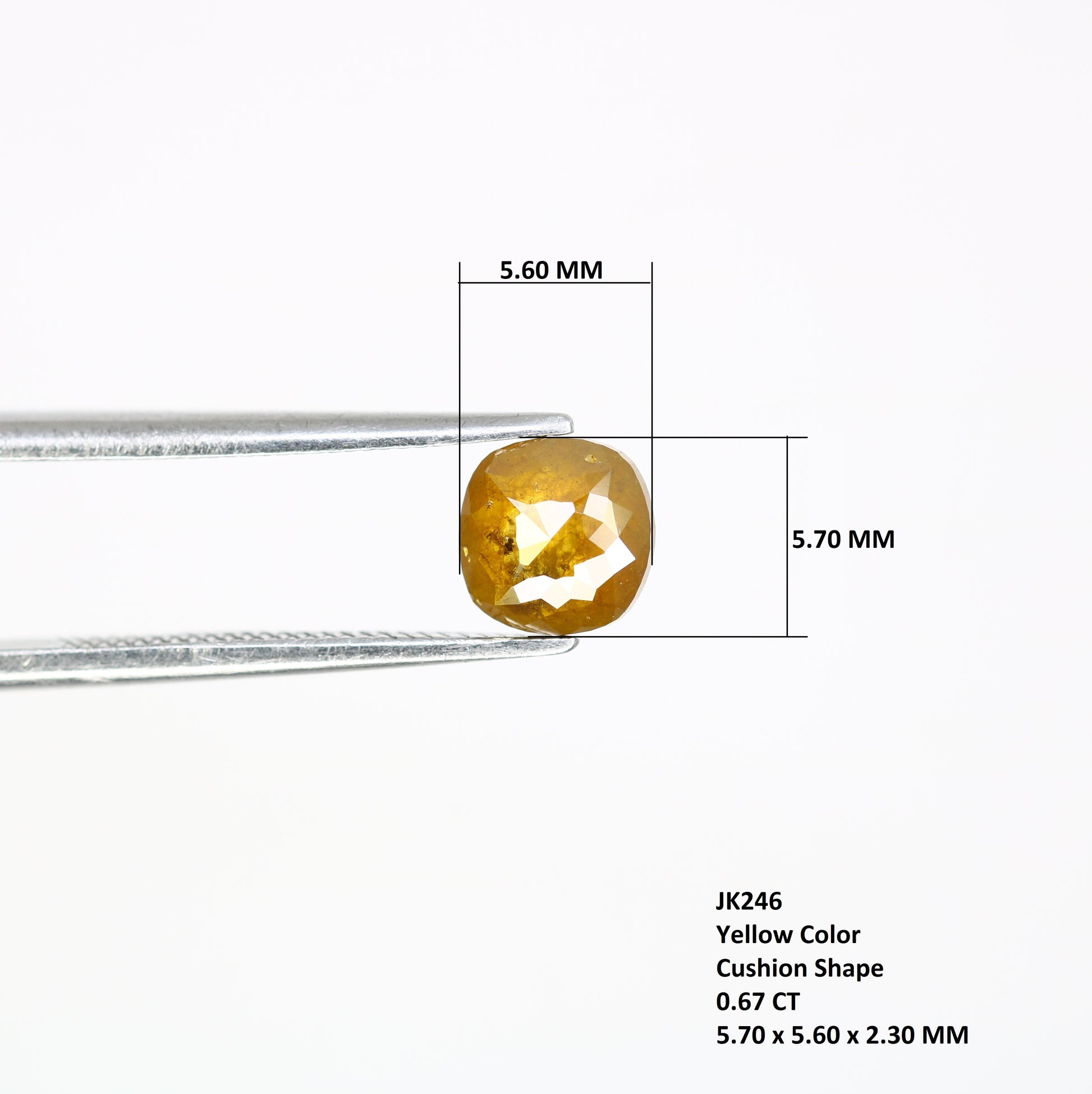 0.67 Carat 5.70 MM Loose Fancy Yellow Cushion Shaped Diamond for Promise Ring - Unique Gemstone for Custom Jewelry Designs - JayKrishna Diamond