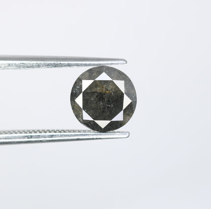 1.29 CT Salt and Pepper Round Brilliant Cut Diamond For Engagement Ring - JayKrishna Diamond