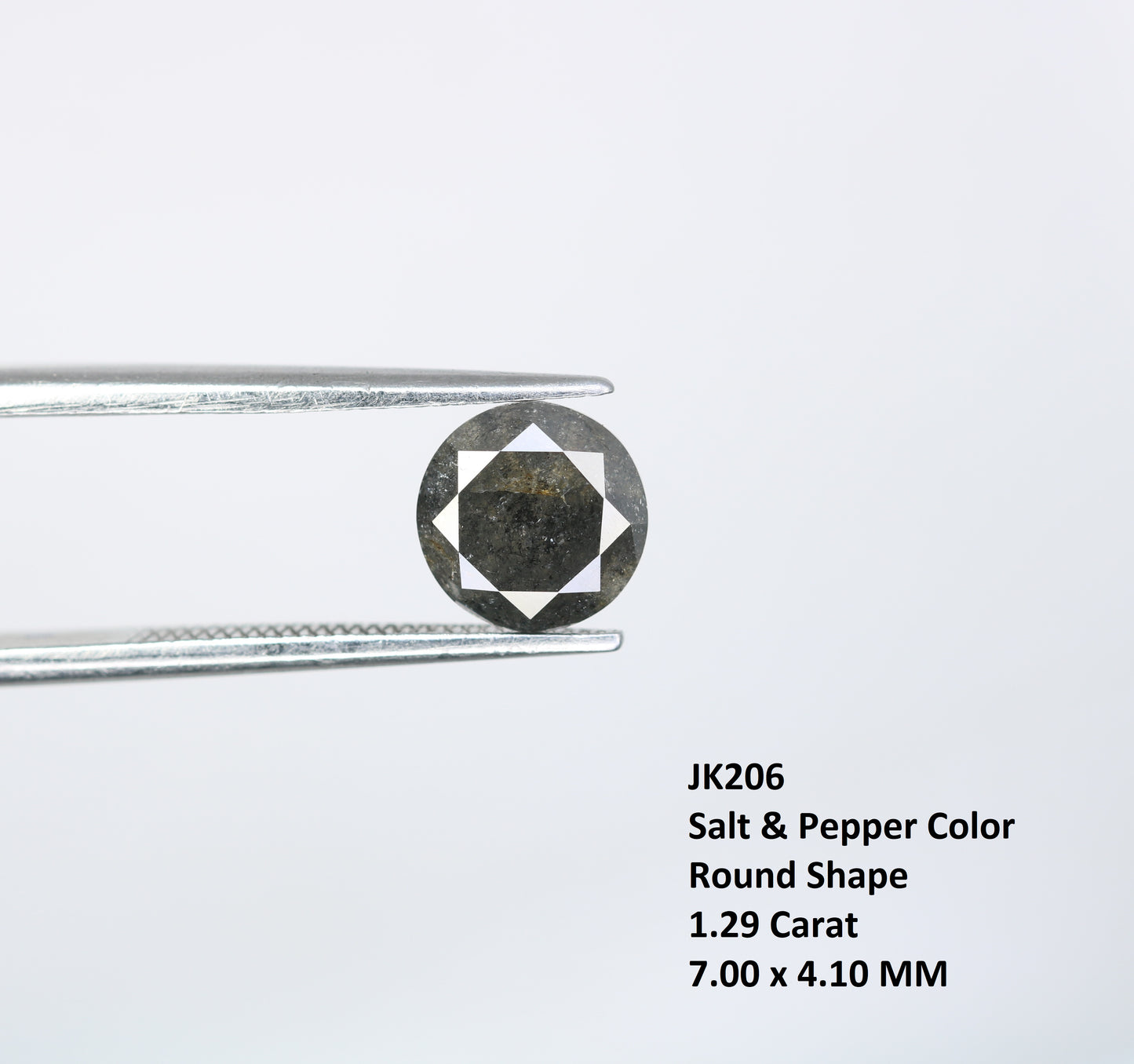 1.29 CT Salt and Pepper Round Brilliant Cut Diamond For Engagement Ring - JayKrishna Diamond