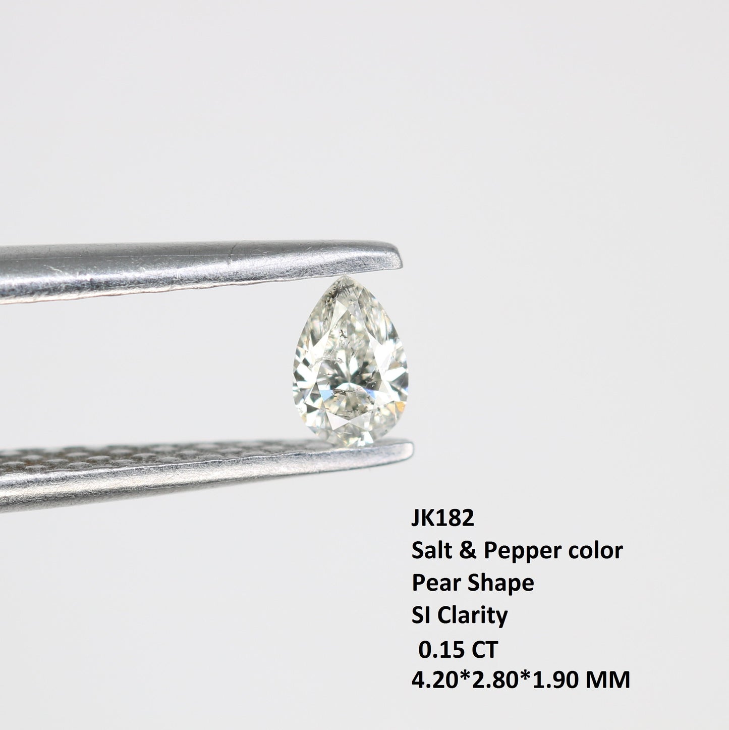 0.15 CT Salt and Pepper Pear Shape Diamond – Perfect for Engagement Rings and Custom Jewelry - JayKrishna Diamond