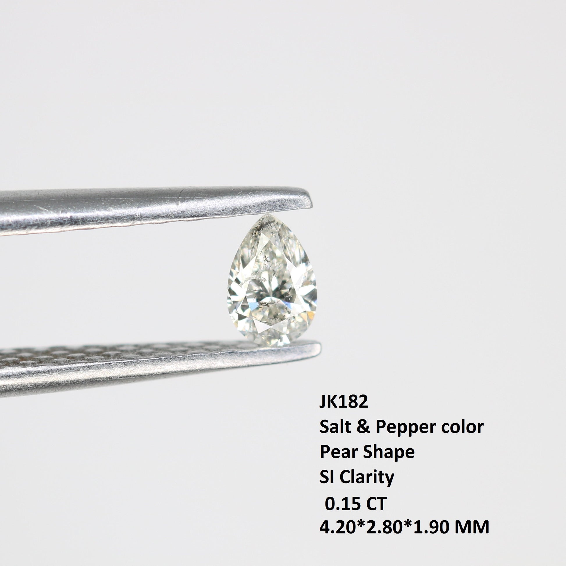 0.15 CT Salt and Pepper Pear Shape Diamond – Perfect for Engagement Rings and Custom Jewelry - JayKrishna Diamond