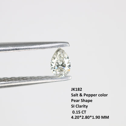 0.15 CT Salt and Pepper Pear Shape Diamond – Perfect for Engagement Rings and Custom Jewelry - JayKrishna Diamond