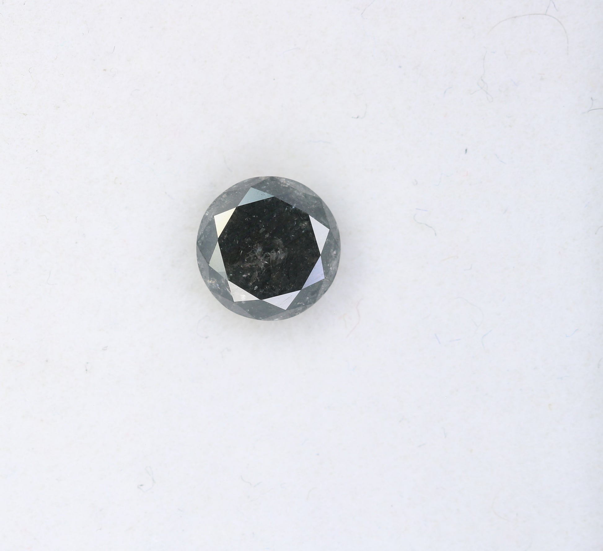 1.24 CT Round Brilliant Cut Salt and Pepper Diamond For Engagement Ring - JayKrishna Diamond