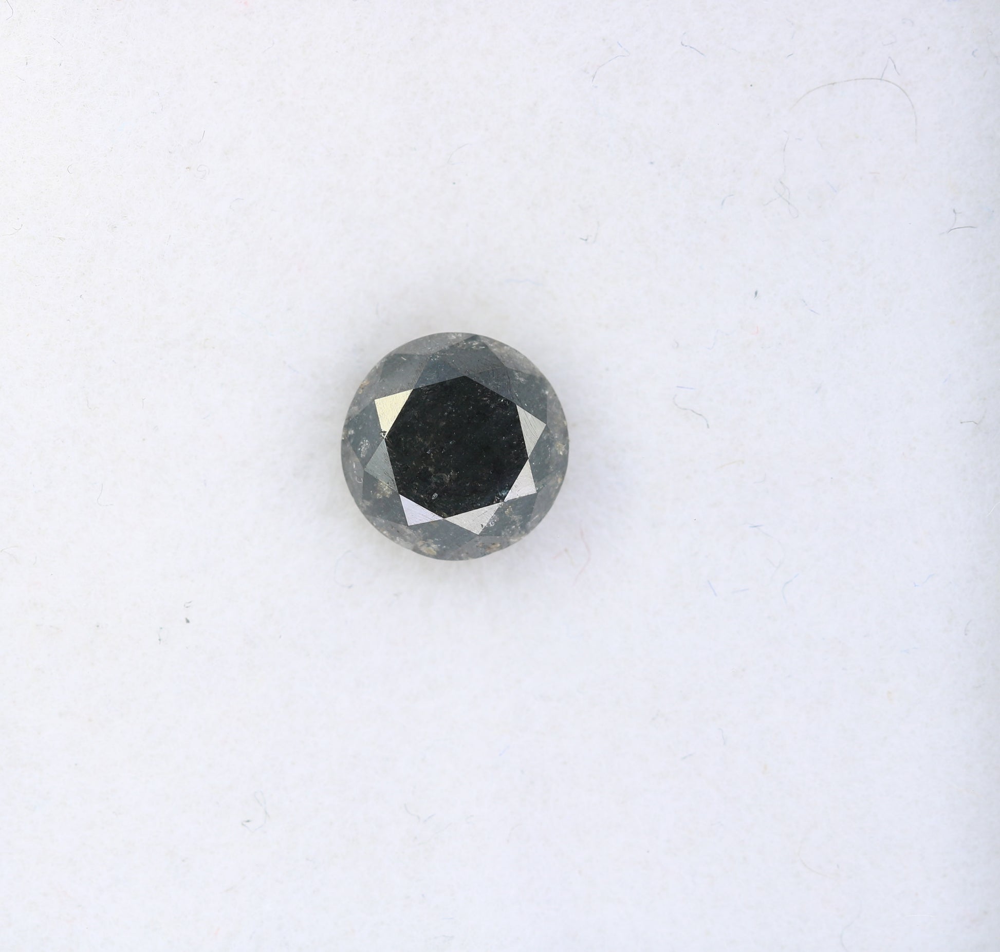 1.32 CT Salt and Pepper Round Brilliant Cut Diamond For Engagement Ring - JayKrishna Diamond