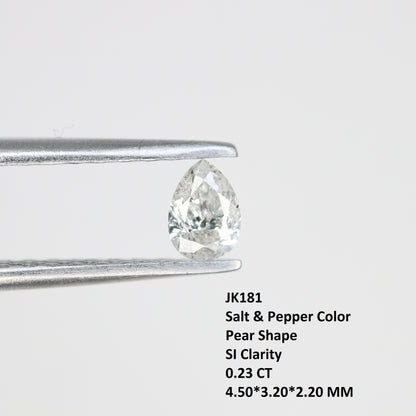 0.23 CT Pear Shape Salt and Pepper Diamond – Ideal for Engagement Rings - JayKrishna Diamond