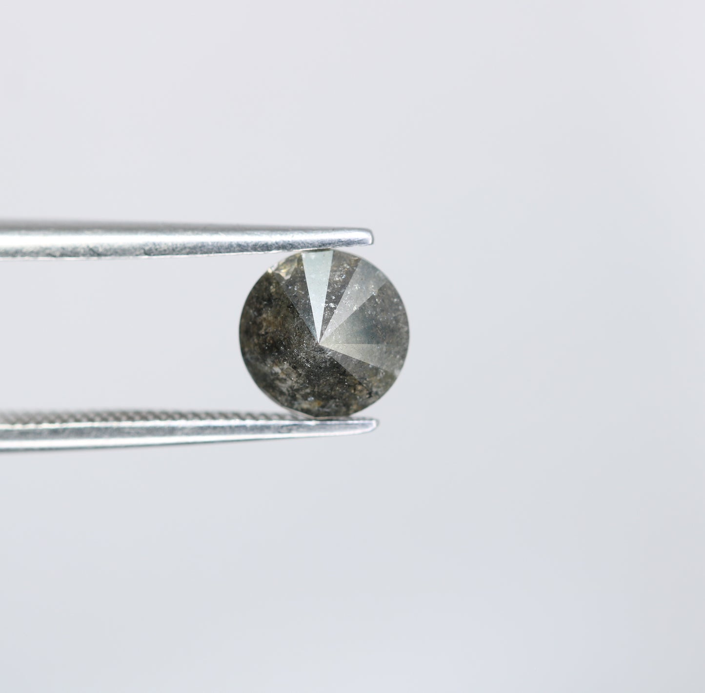 1.18 CT Salt and Pepper Round Brilliant Cut Diamond For Engagement Ring - JayKrishna Diamond